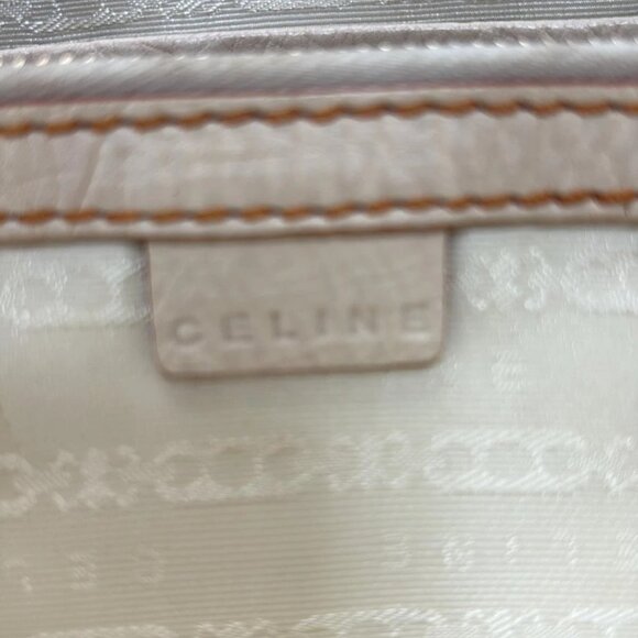 Auth CELINE Boogie Bag - Orange White Canvas Leather Handbag - Picture 8 of 10